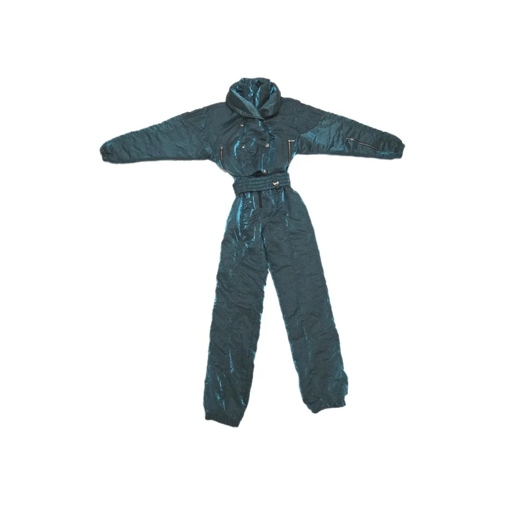 Vintage  NEW Nils Metallic Emerald Green Snowsuit New SZ 8 - Picture 2 of 16